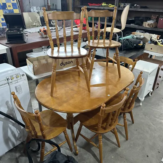 Solid wood table and 6 chairs