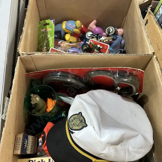 2 box toys and hat