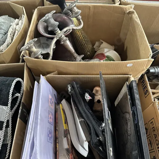 2 box vases and candles etc