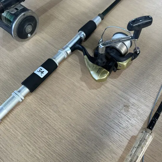 Telescopic rod with Shimano reel