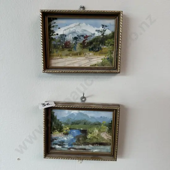 Pr of Miniature Oil paintings by Robina Templeton
