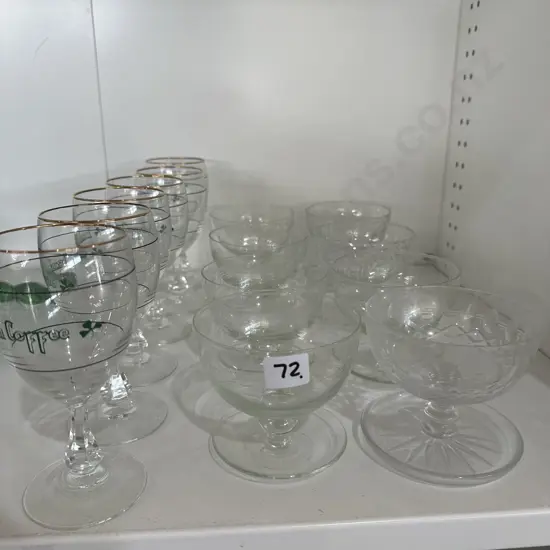 Dessert glassware etc