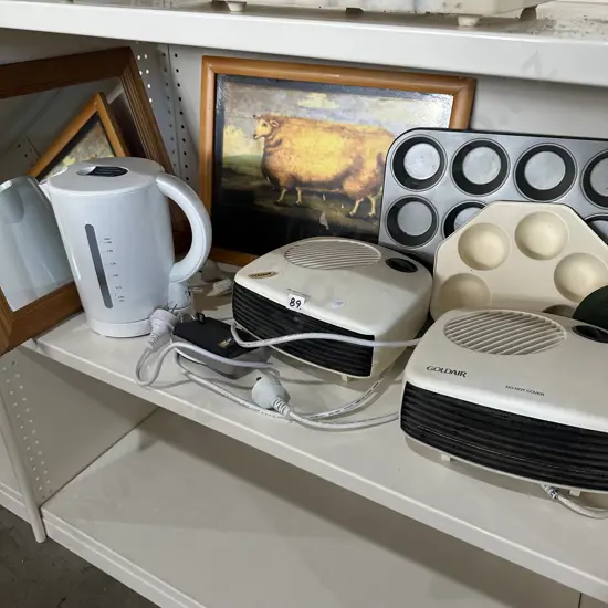 Shelf lot electricals etc