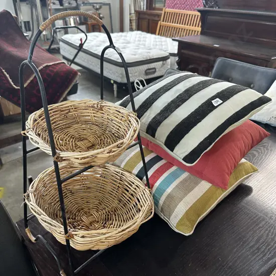 Wicker stand plus cushions