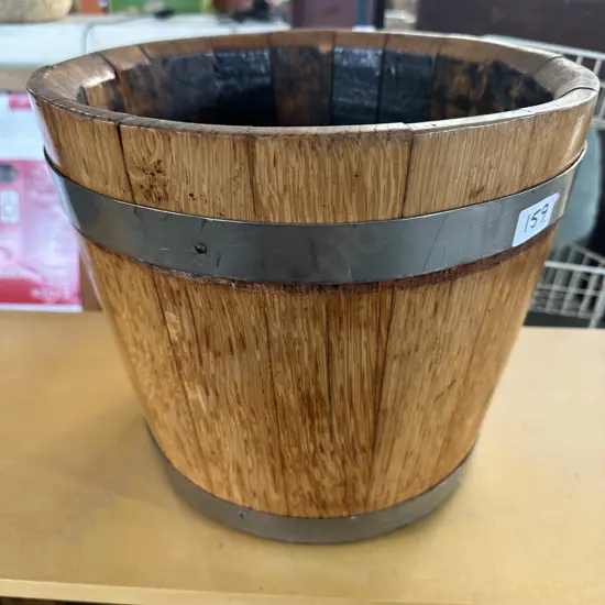 Oak barrel planter 27cm