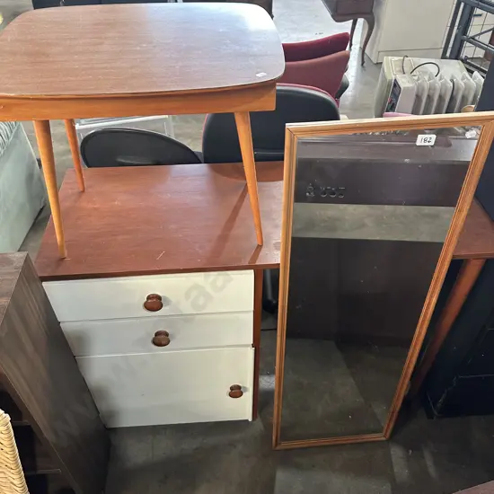 Mirror, side table, desk