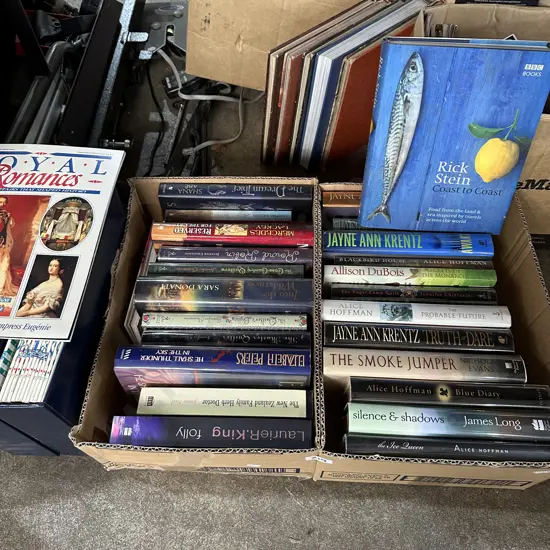 2 boxes books and mags inc Rick Stein