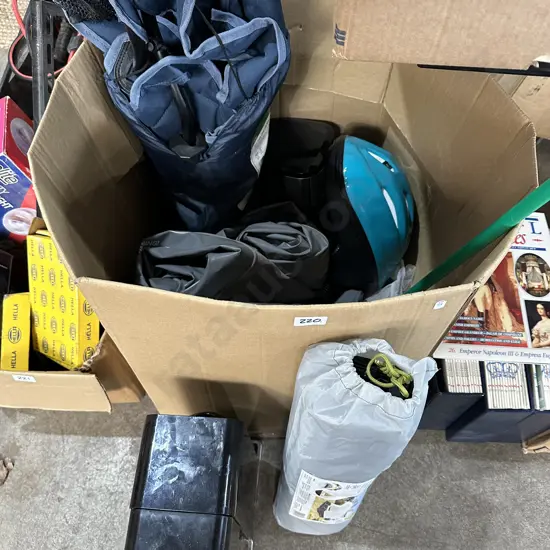 Soda stream, camp chairs, air bed, tent etc