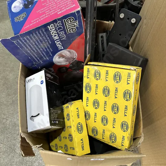 lights, TV bracket, car parts etc