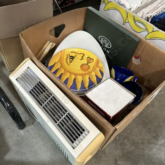 heater, clock, platters etc