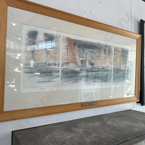 Signed Ltd Ed print "First away" Whitbread Departure 1994