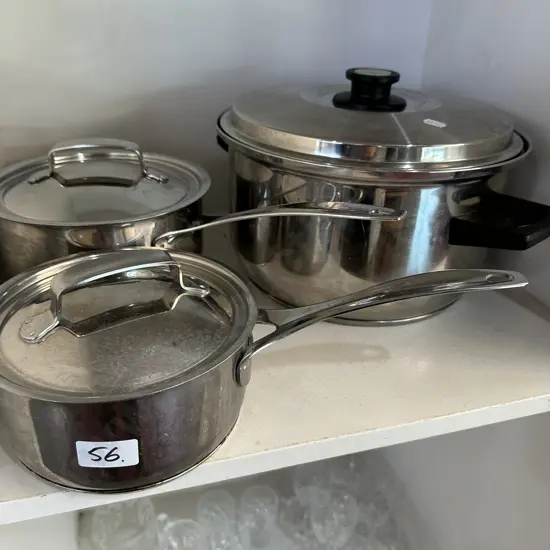 3 x stainless pots made in Norway