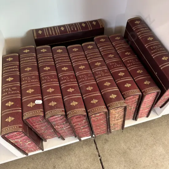 Set Leatherbound Chambers encyclopaedia 1908