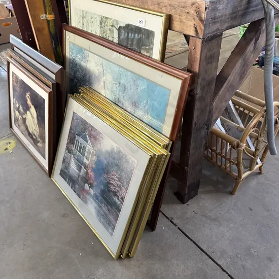 Large lot pictures plus mag rack etc