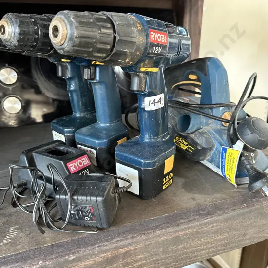 Ryobi drills and planer