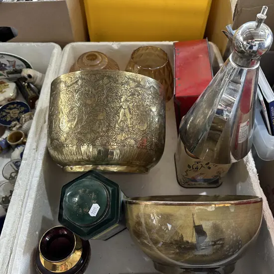 Brass planter etc