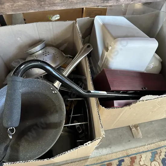 2 boxes kitchenware etc