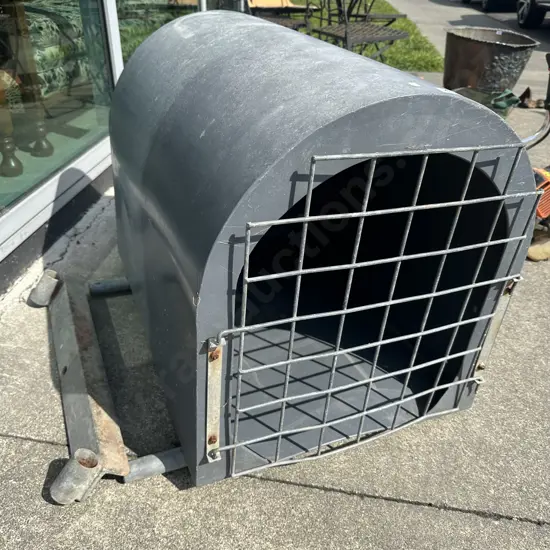 Dog box with tow bar attachment