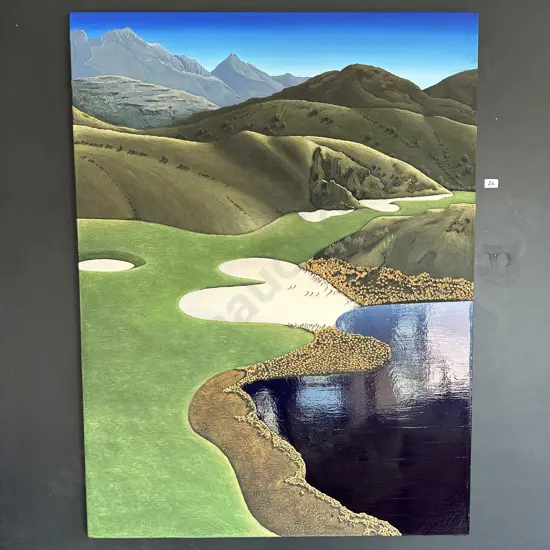 THE CANYON 920x1220 is on Michael Hills golf course, it is one of Jochens master pieces from the golf course series