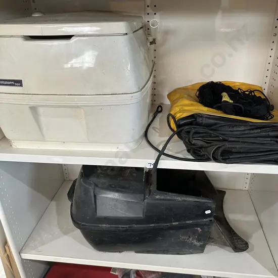 Camp lou, tarp, mower catcher