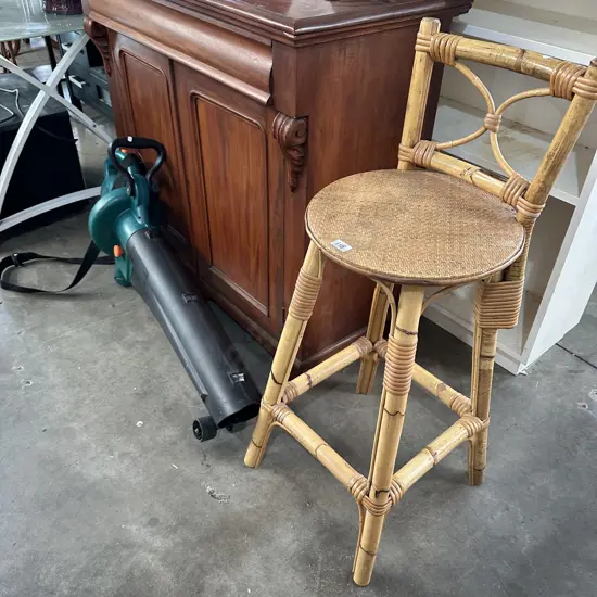 Bamboo bar stool and garden vac (no bag)
