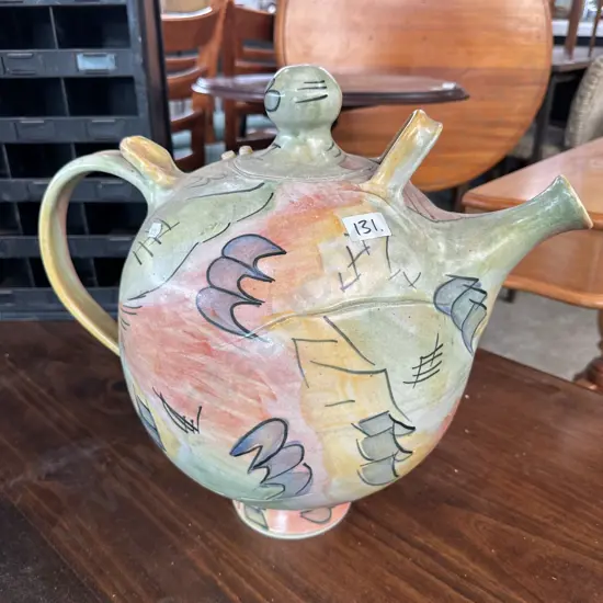 Large pottery teapot 42cm