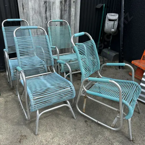 Set of 4 vintage outdoor rocking chairs