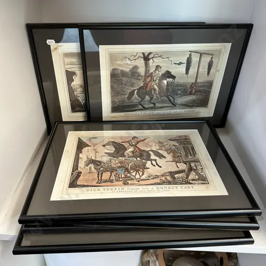 Set of 6 Dick Turpin engravings