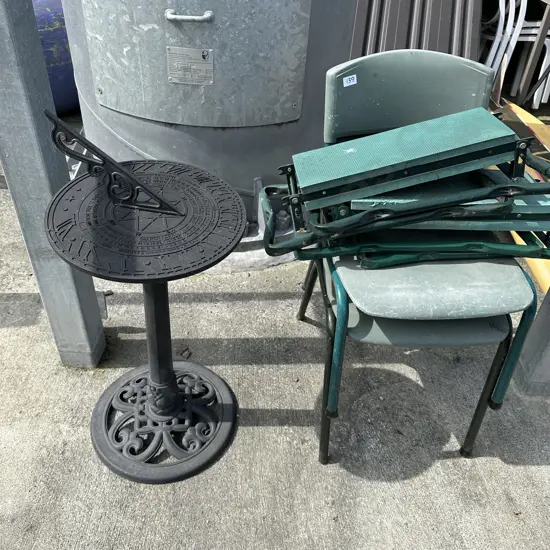 hard plastic sundial, kneelers etc