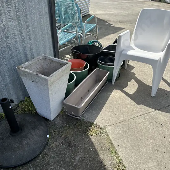 planters, stand, chair