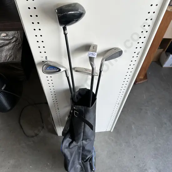Golf clubs and bag