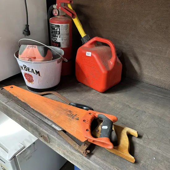 Saws, gas can etc