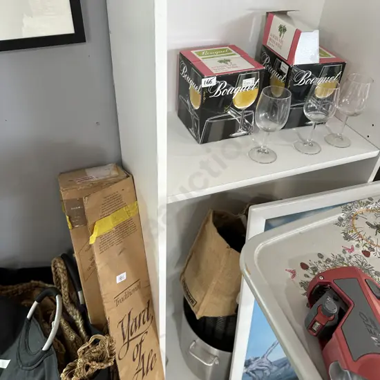 Yard glass and wine glasses