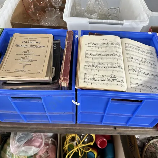 2 Blue bins and music