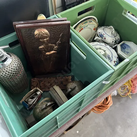 2 x green bins and contents