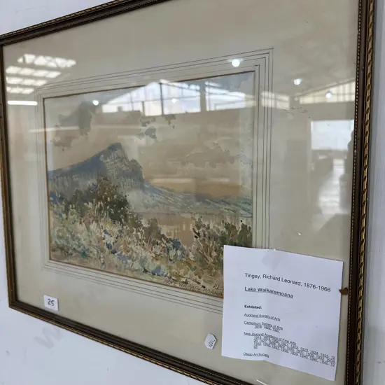 Watercolour "Lake Waikaremoana" by Richard Tingey