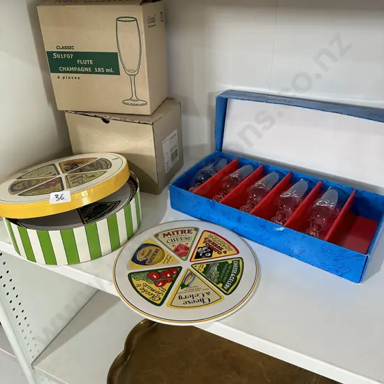 Flutes. cheese platters, crystal