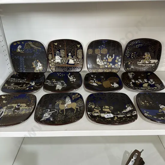 Set of Finland pottery wall plates