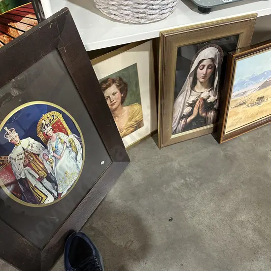 Assortment of pictures and frames
