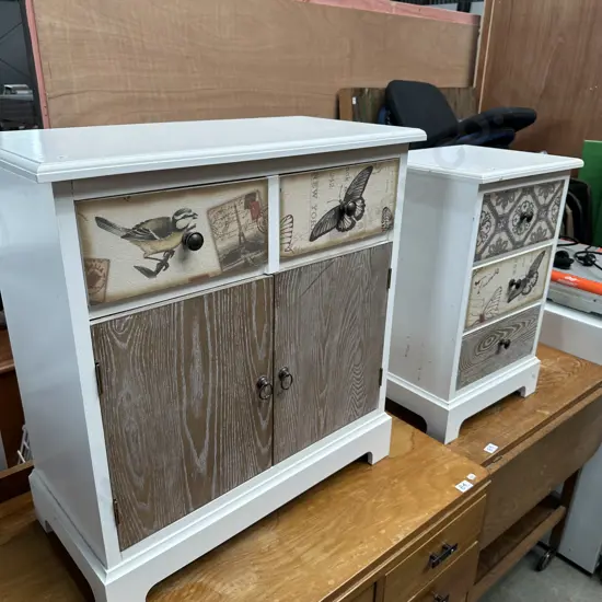 Hall cabinet and side drawer