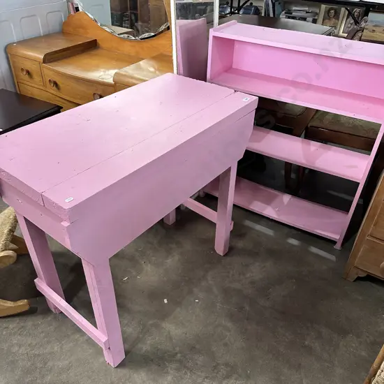 Kiddies work bench and bookshelf
