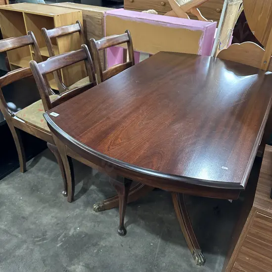 Mahog table and 4 chairs