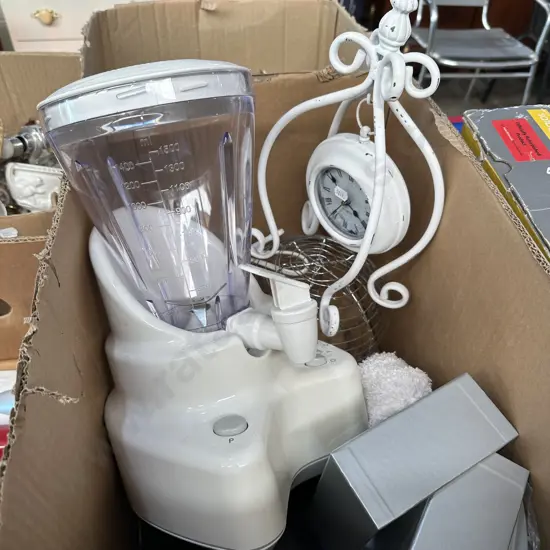 Hanging clock and blender etc