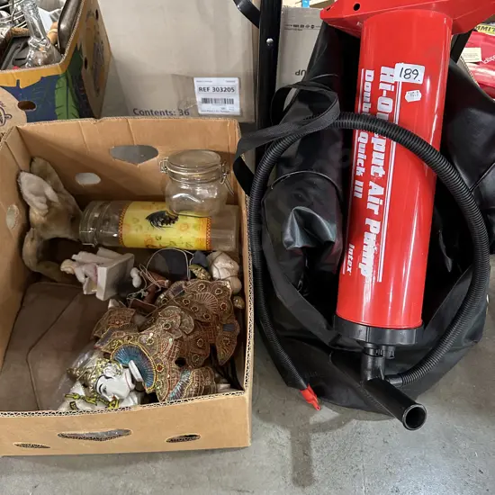 Airbed and pump (sold as good) plus box