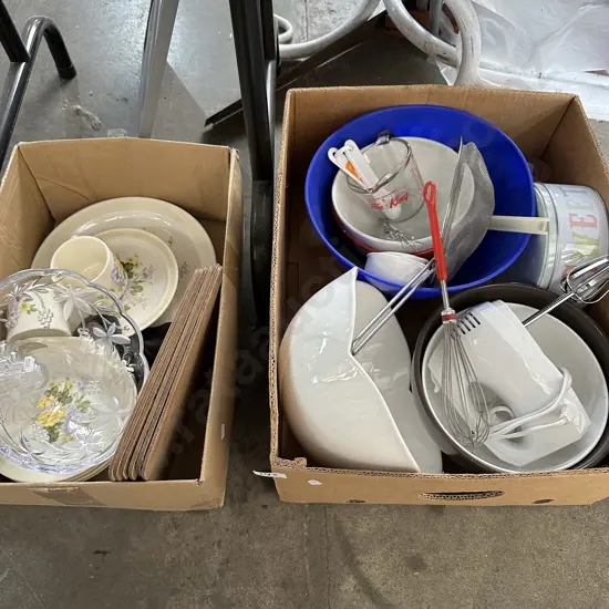 2 box kitchenware etc