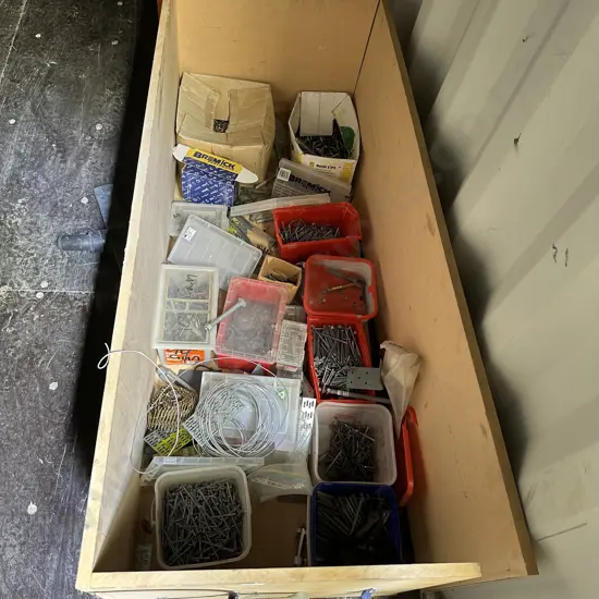 Large box & contents of hardware