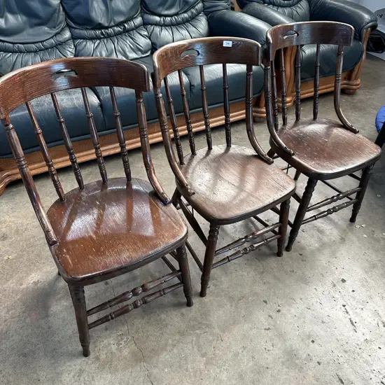 3 Oak antique chairs