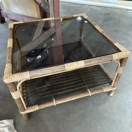 Smoke glass coffee table