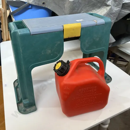 Garden seat and jerry can