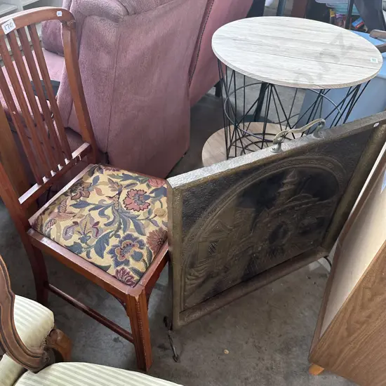 Chair and firescreen